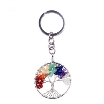 7 Chakra Stone Tree of Life Porte-clés